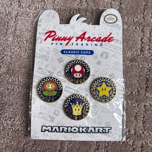 Pinny Arcade Mario Kart  Classic Cups Pin Set of Four New In Package 2018